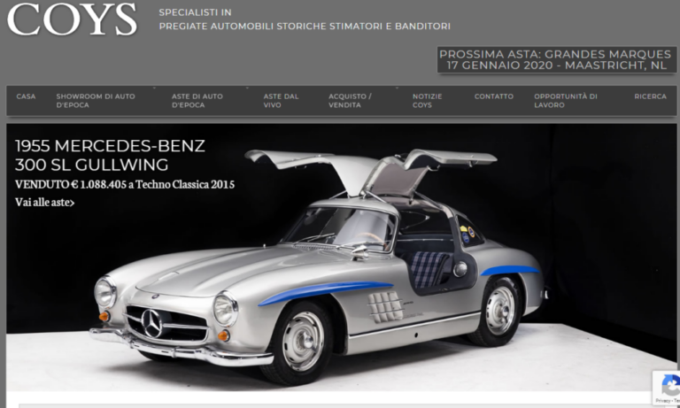 Interclassics Maastricht 2020: le “classiche” da non perdersi all’asta Coys