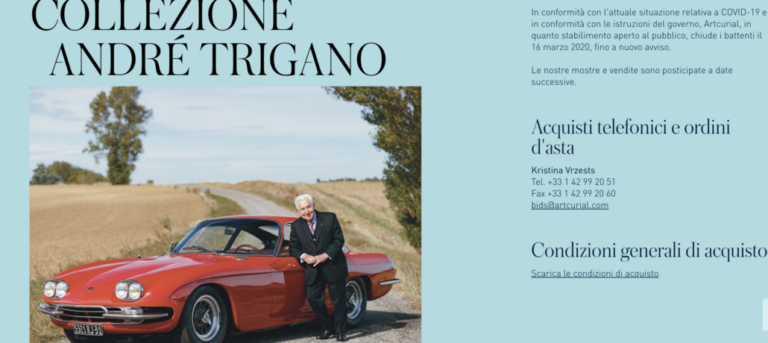 ATTENZIONE, ASTA RINVIATA Artcurial 2 maggio 2020: in asta la particolare collezione di André Trigano