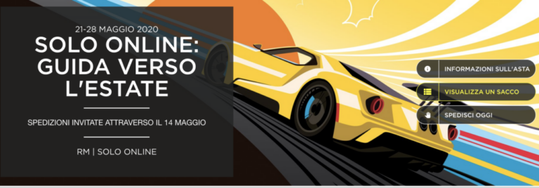 RM Sotheby’s: ecco la nuova asta a tempo “Driving Into Summer” Solo Online dal 21 al 28 Maggio 2020
