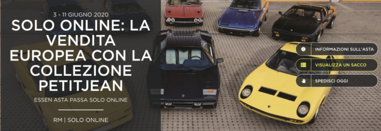 Aste RM Sotheby’s: l’asta prevista al Techno Classica di Essen passa “Only Online”, molti interessanti lotti offerti senza riserva