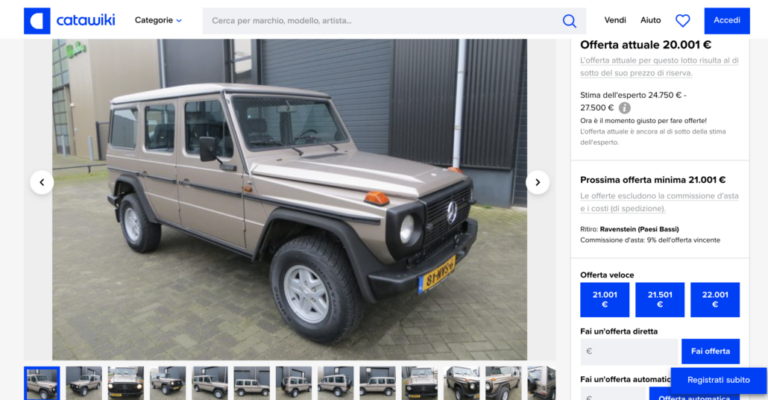 Un bel Mercedes GE 280 restaurato su Catawiki